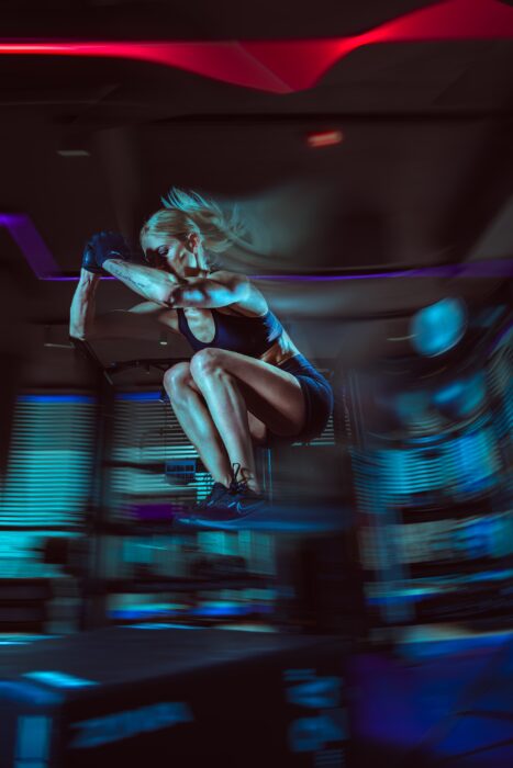 Box Jump – Dynamische Fitnessfotografie